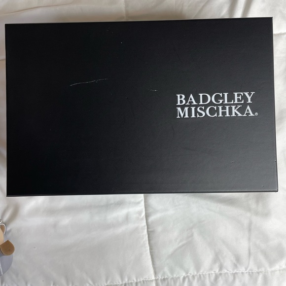 Badgley Mischka Silver Sparkle Heel with bow shoes - Picture 6 of 10